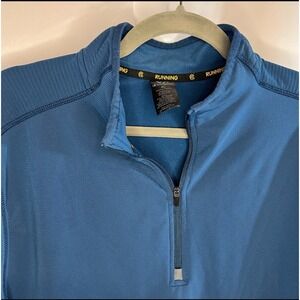 Champion Women's Performax Running Jacket Quarter Zip Size XL Activewear Blue